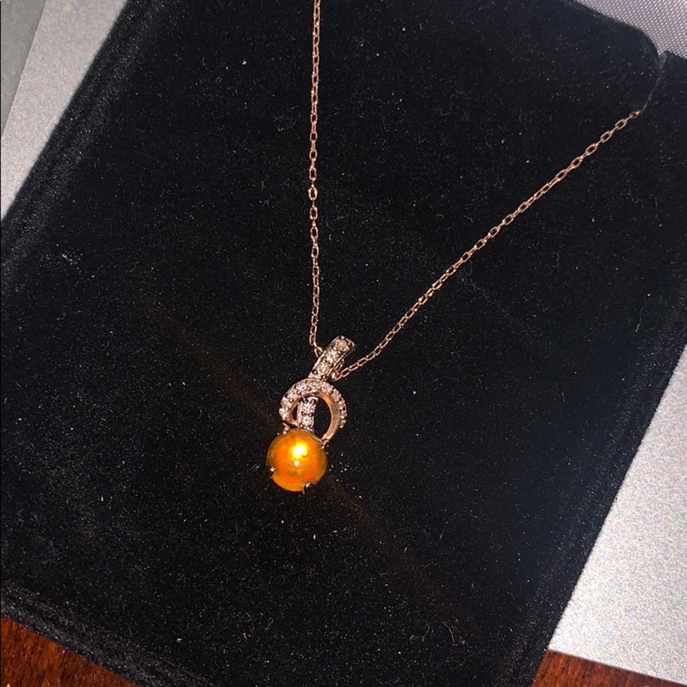 Levian Diamond Natural Ethiopian Opal Necklace